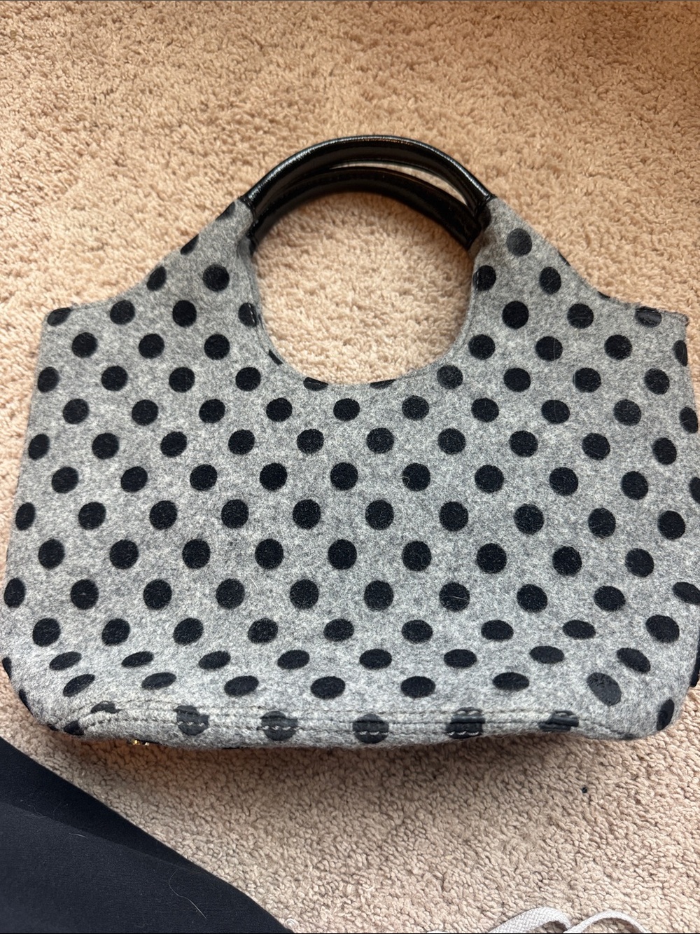 kate spade Gray and Black Polka Dot Bow Shoulder Bag - Picture 3 of 7
